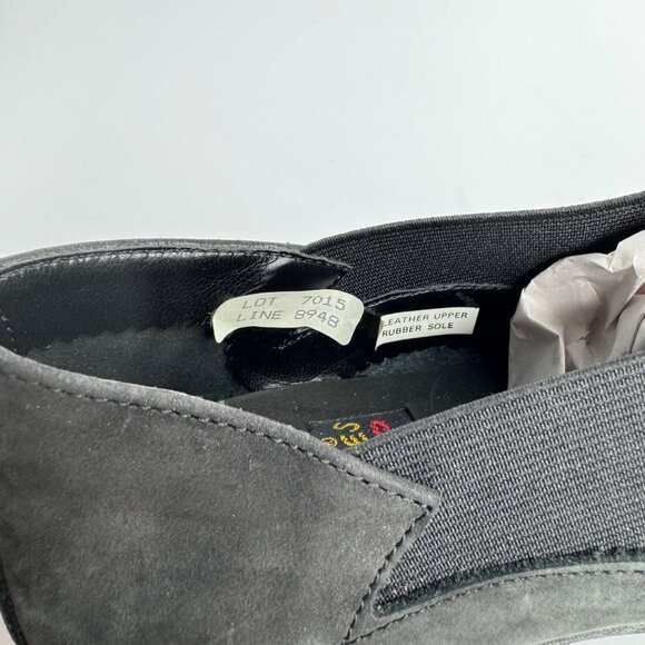 Vintage Mixed Blues Women Size 8 Black Nubuck Slip-On Loafers Comfortable Narrow - Picture 10 of 11